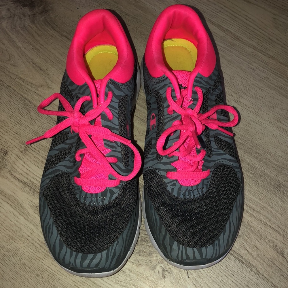 Grey/Pink Champion Memory Foam Sneakers